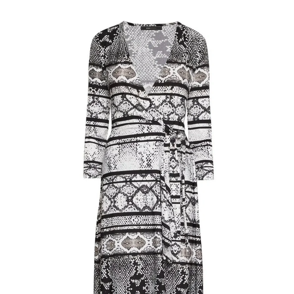 BCBG Black and White Patterned Wrap Dress - Picture 2 of 11